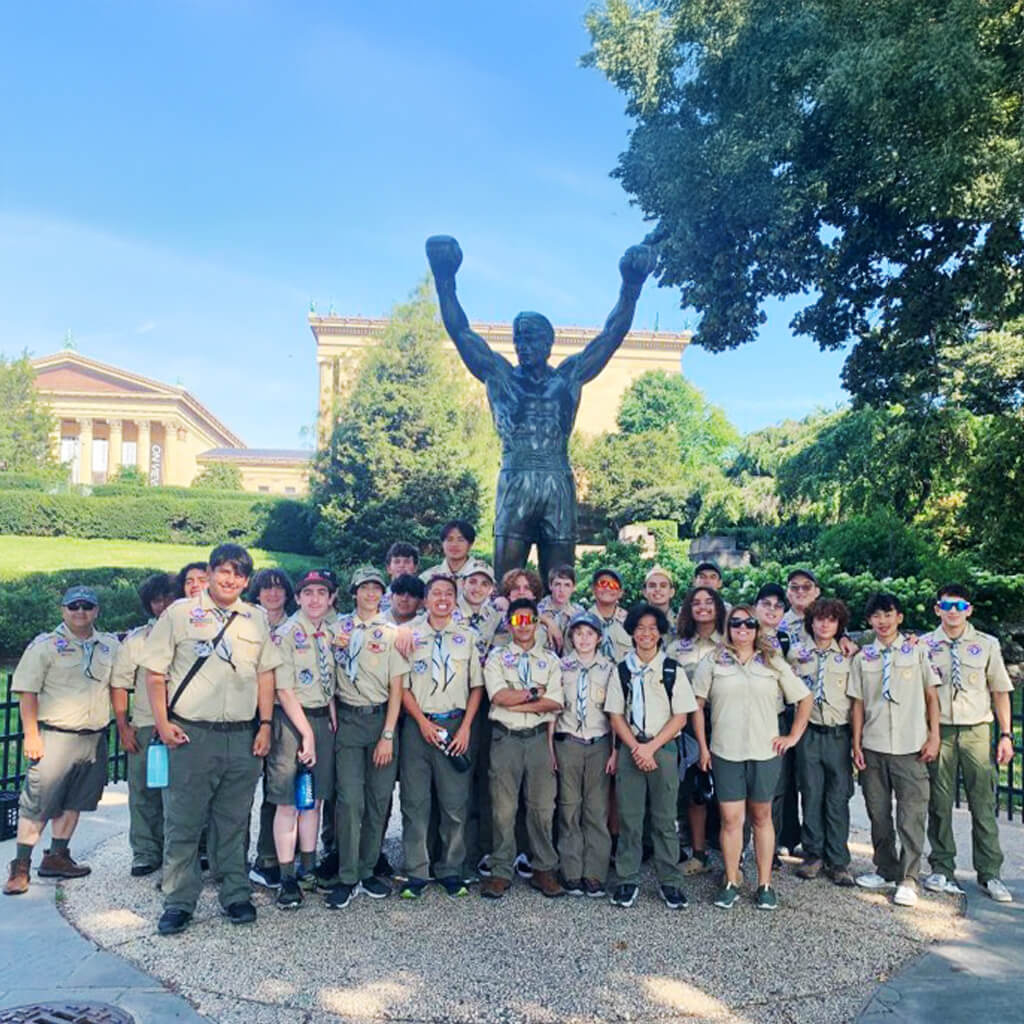 Troop 476 Montebello Rocky Statue Philadelphia City in Pennsylvania