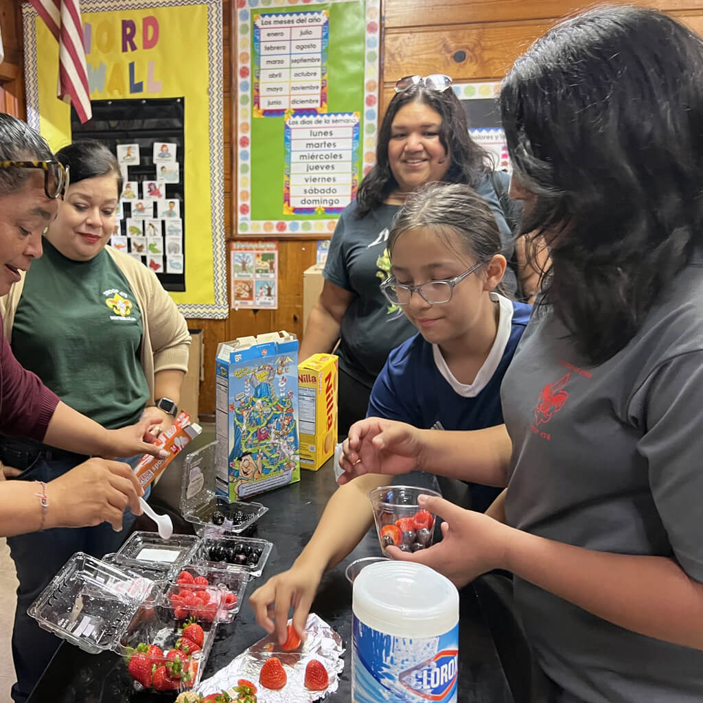 Girl Troop Montebello Making Fruit Treats