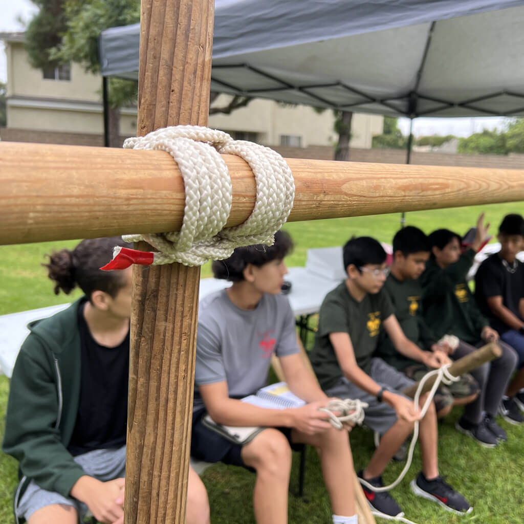 Troop 476 Montebello Japanese Knot Tying Practice